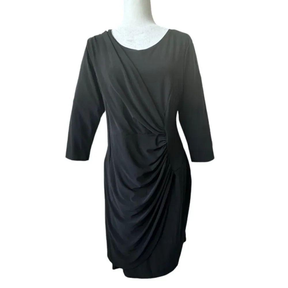 Tiana B Black Dress Y2K Ruched Dressy Large